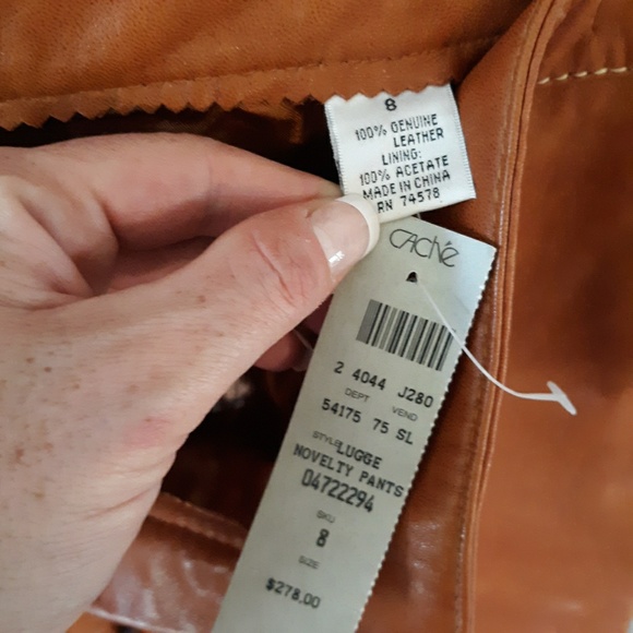 NWD Cache Toffee Brown Leather Pants - Picture 7 of 8